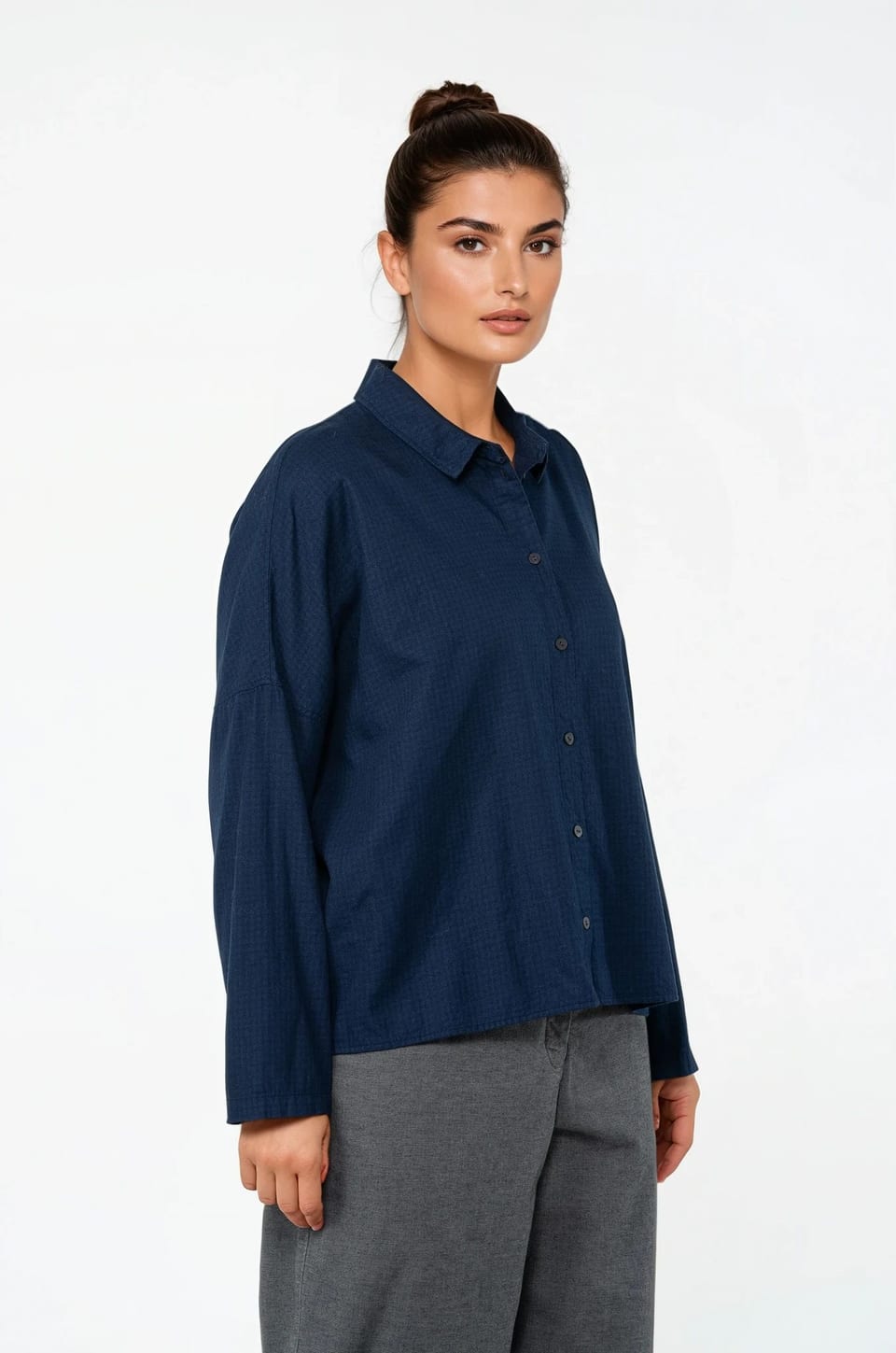 Blouse 511 - Cotton flannel - 480MIDNIGHT - 10250710056