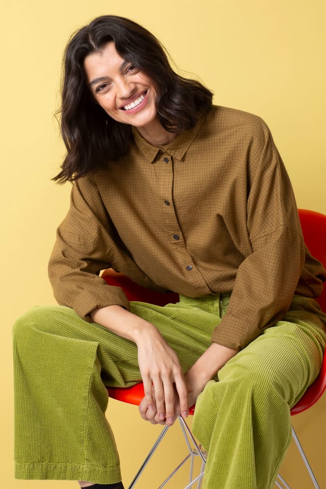 Blouse 511 - Cotton flannel - 760TOBACCO - 10250710056
