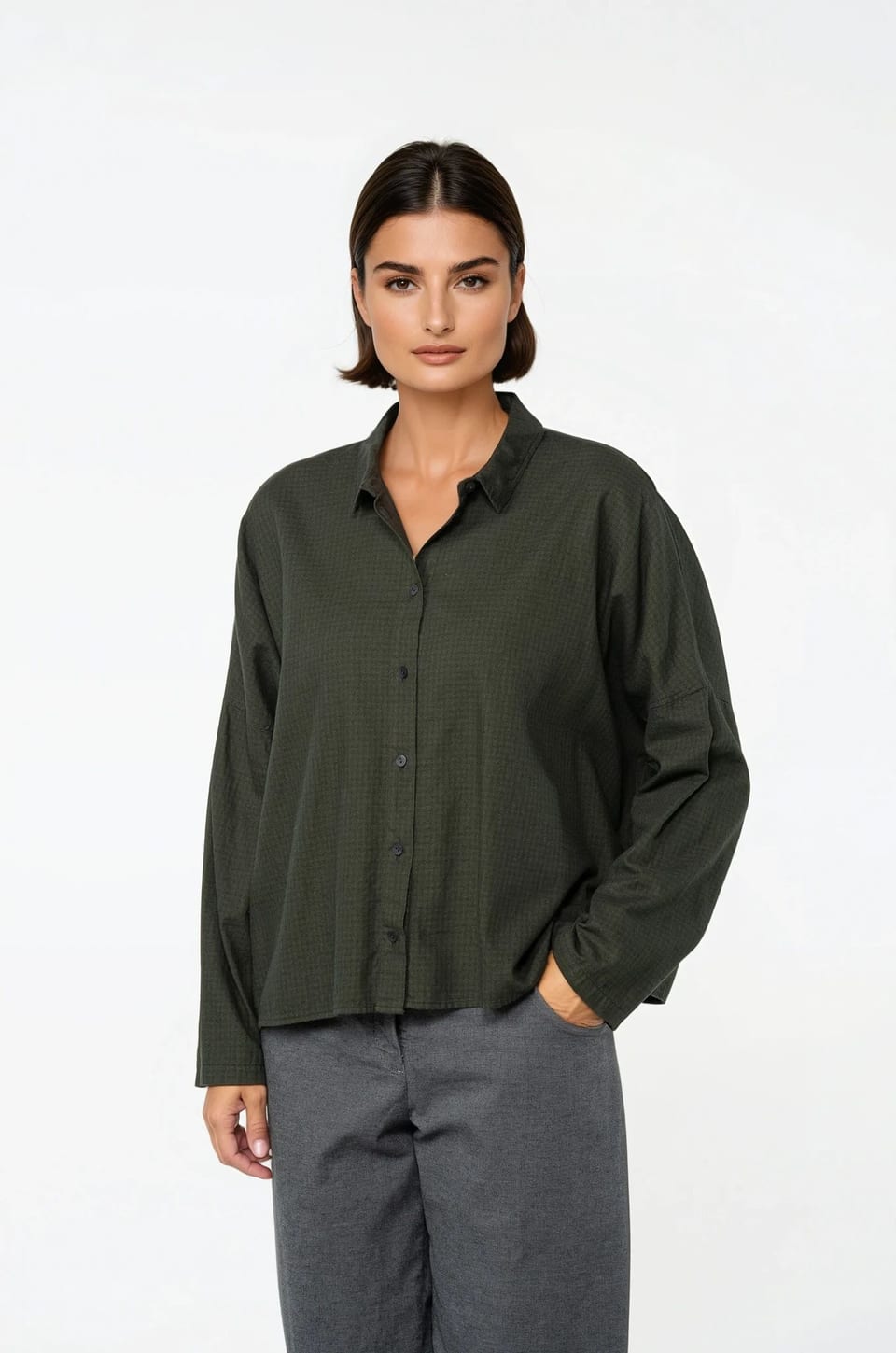 Blouse 511 - Cotton flannel - 790SPRUCE - 10250710056