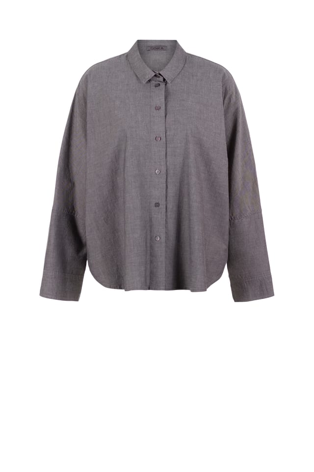 Blouse 512 wash - Cotton chambray - 990BLACK - 10250710057