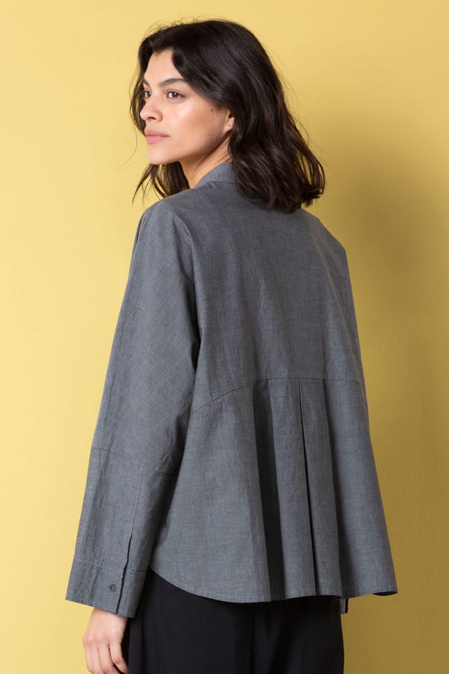 Bluse 512 wash - Chambray af bomuld - 990BLACK - 10250710057