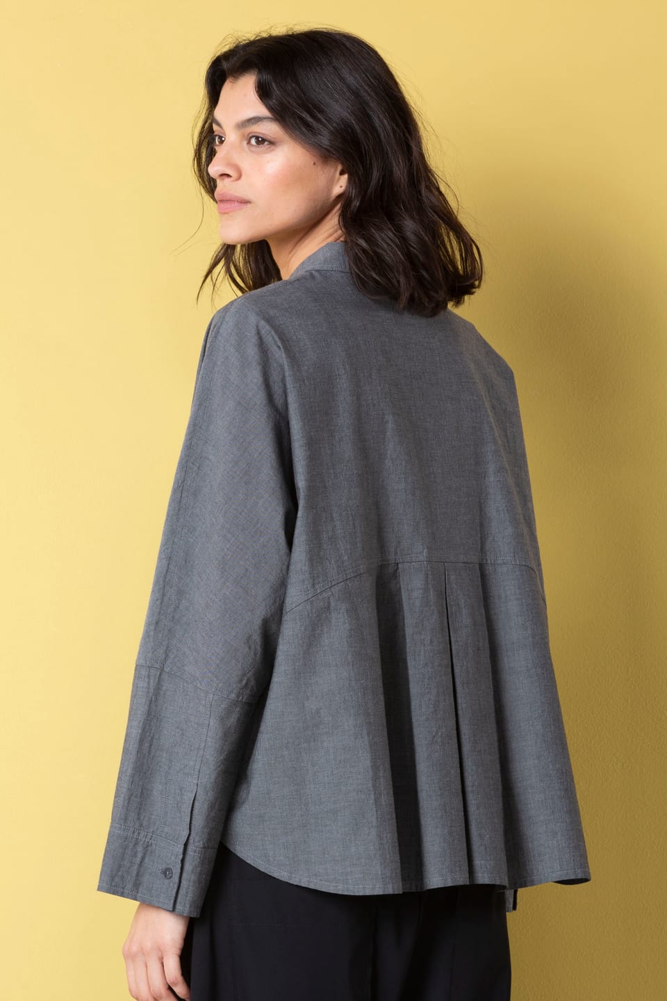 Blouse 512 wash - Cotton chambray - 990BLACK - 10250710057