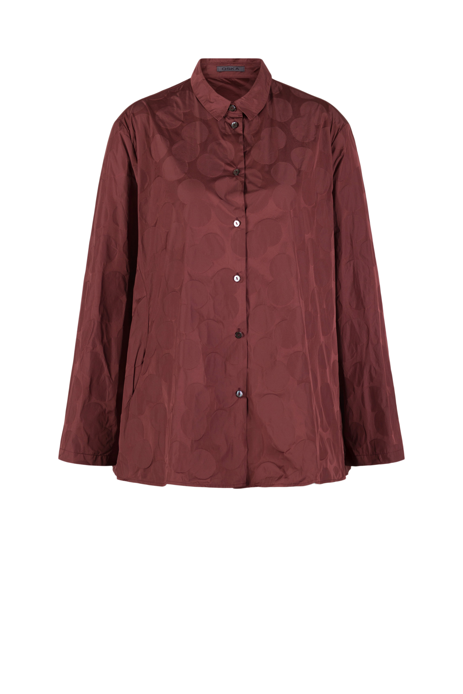 Blouse 513 Brown Recycled taffeta dot jacquard