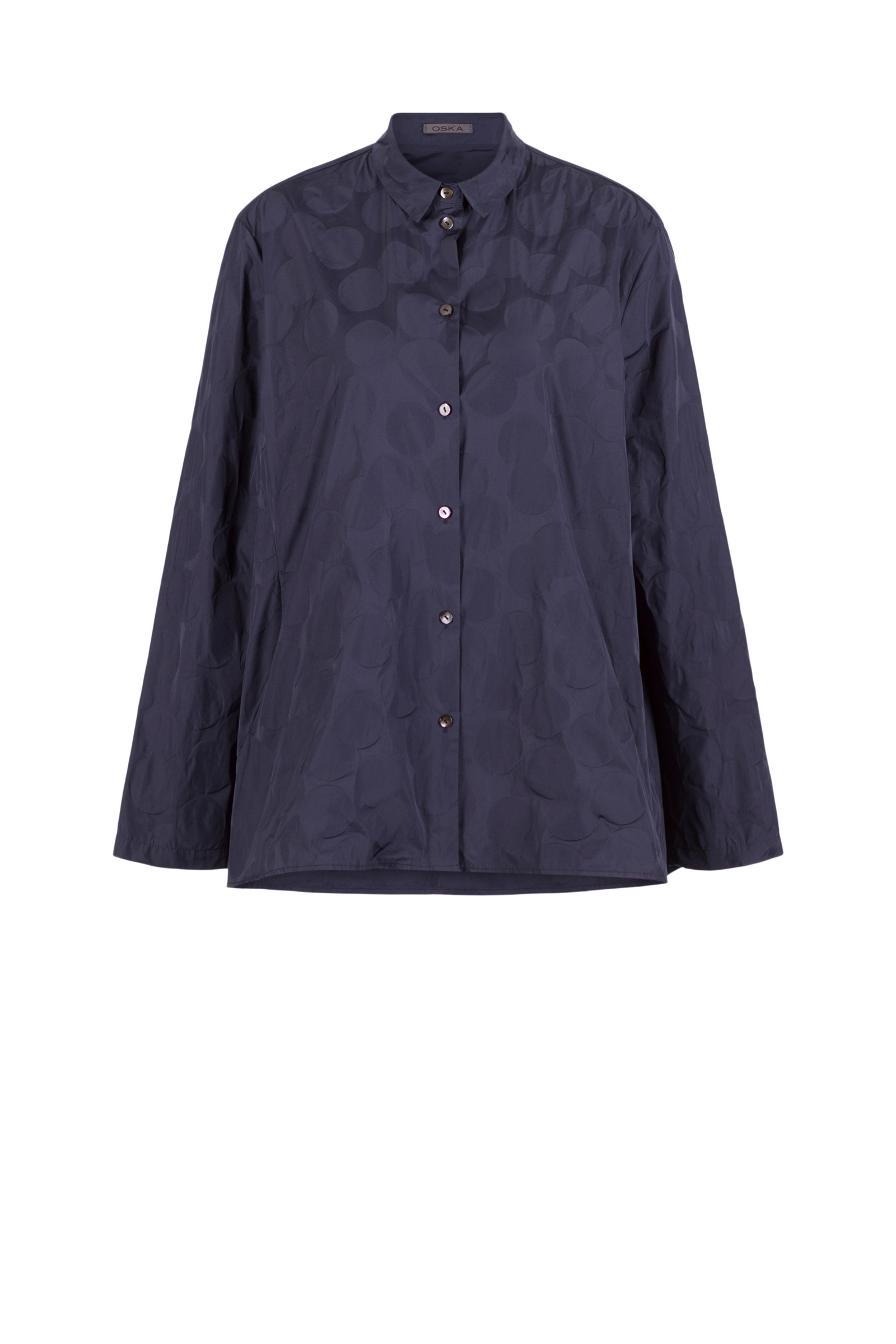Blouse 513 Blue Recycled taffeta dot jacquard
