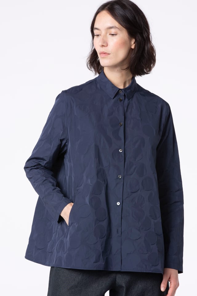 Blouse 513 - Recycled taffeta dot jacquard - 480MIDNIGHT - 10250710058