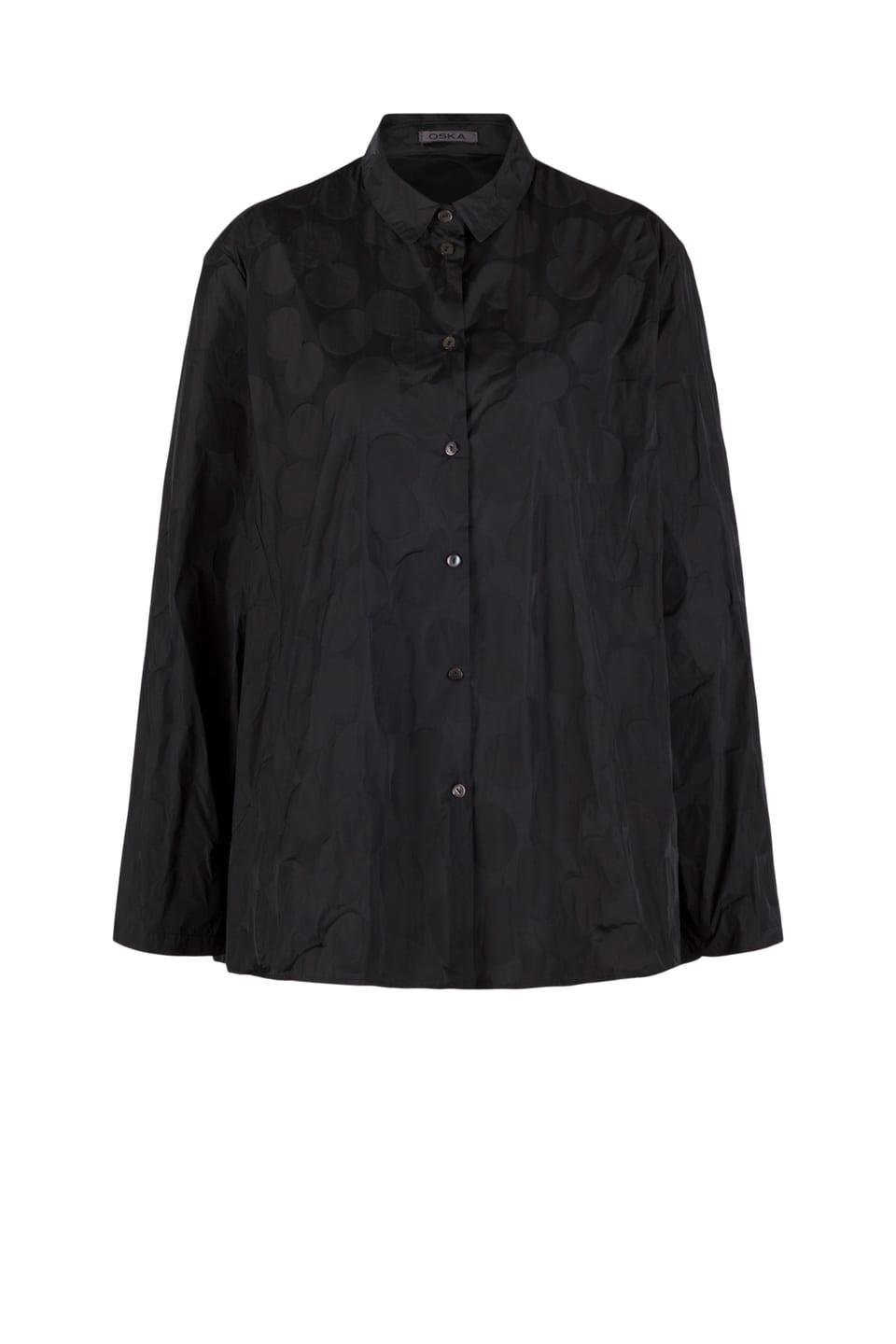 Bluse 513 - Punkte-Jacquard aus Recyceltem Taft - 990BLACK - 10250710058