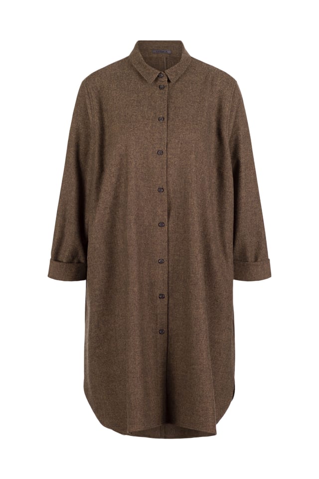 Bluse 514 - Wollmischung mit ECOVERO™ Viskose - 760TOBACCO - 10250710059