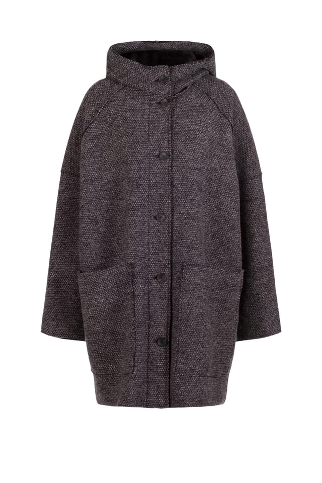 Coat 507 - Pepper and Salt Boiled Wool - 990BLACK - 10250710066
