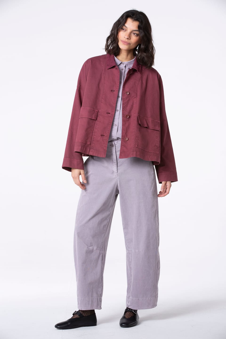 Trousers 515 - Cotton needlecord with stretch - 322ORCHID - 10250710067