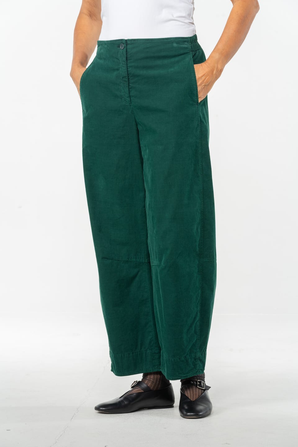 Trousers 515 - Cotton needlecord with stretch - 682BOTTLE - 10250710067