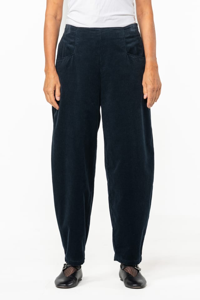 Bukser 516 - Fløjl i ren bomuld - 490NAVY - 10250710068