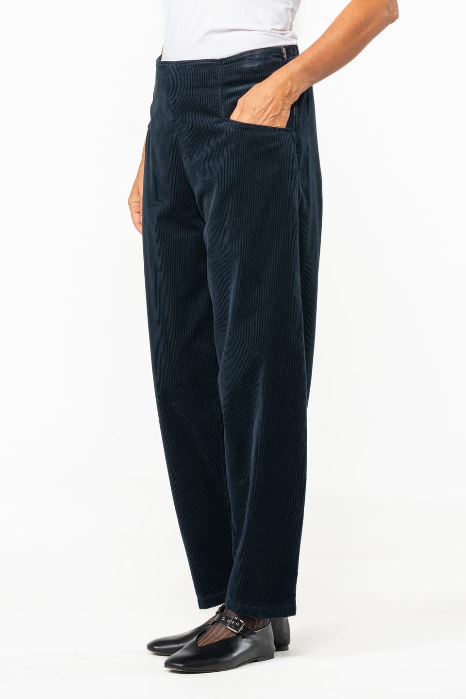 Trousers 516 - Pure cotton corduroy - 490NAVY - 10250710068