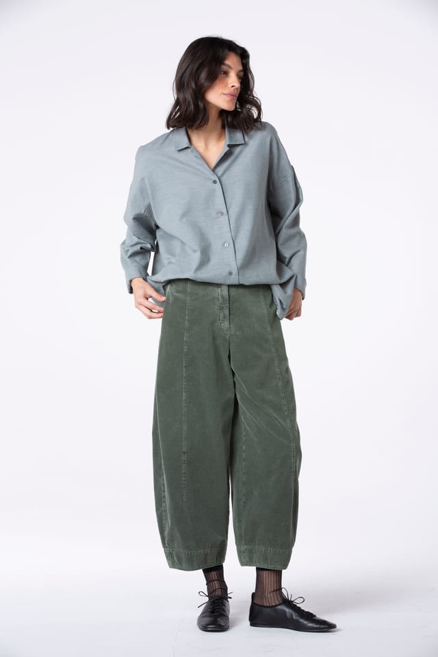 Trousers 517 - Pure cotton corduroy - 642THISTLE - 10250710069