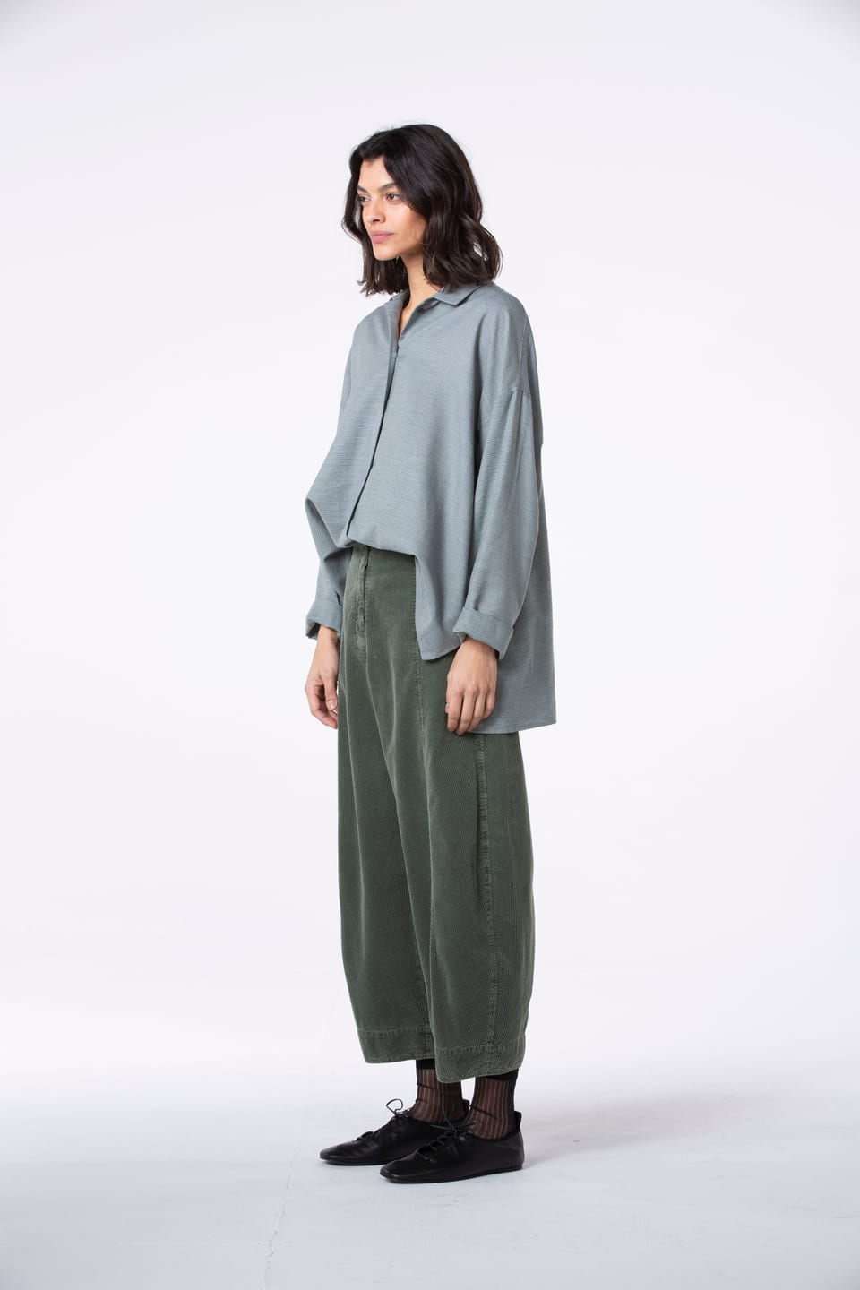 Trousers 517 - Pure cotton corduroy - 642THISTLE - 10250710069