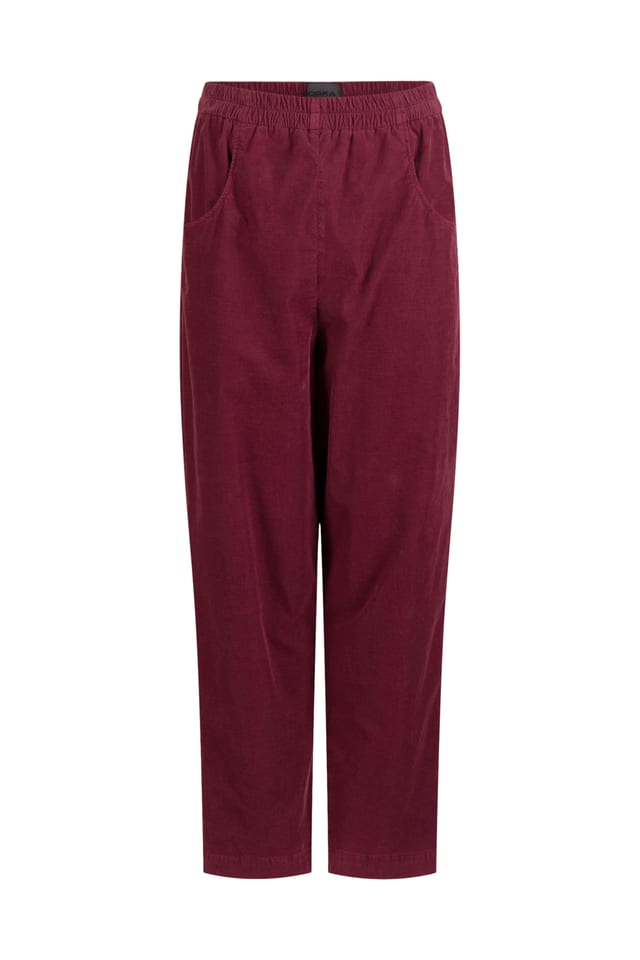 Trousers 519 - Cotton needlecord with stretch - 252REDWOOD - 10250710071
