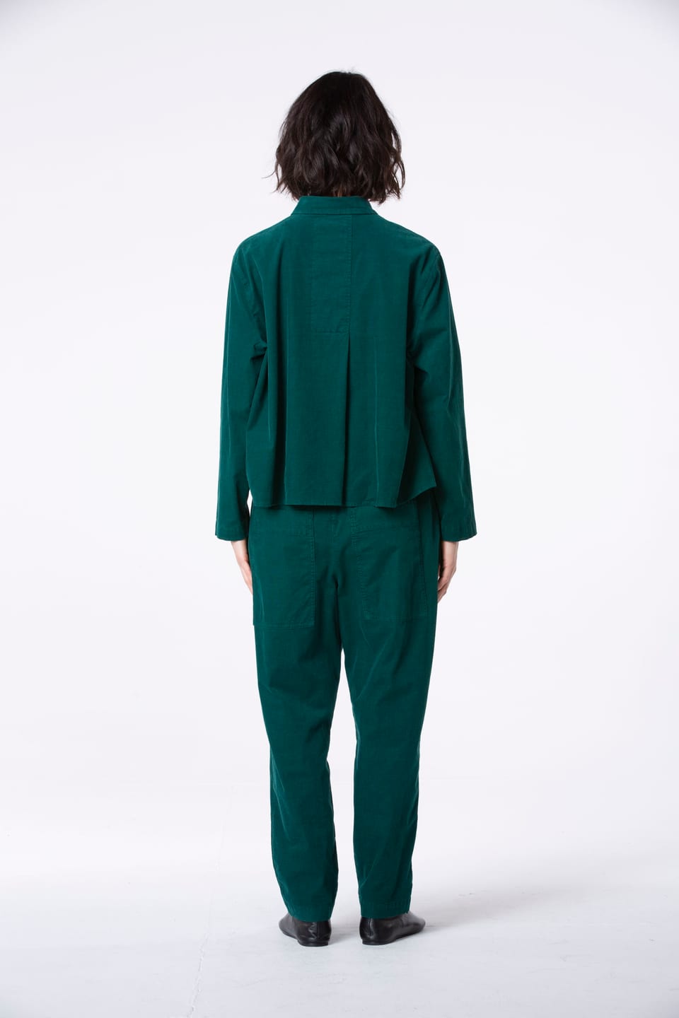 Trousers 519 - Cotton needlecord with stretch - 682BOTTLE - 10250710071
