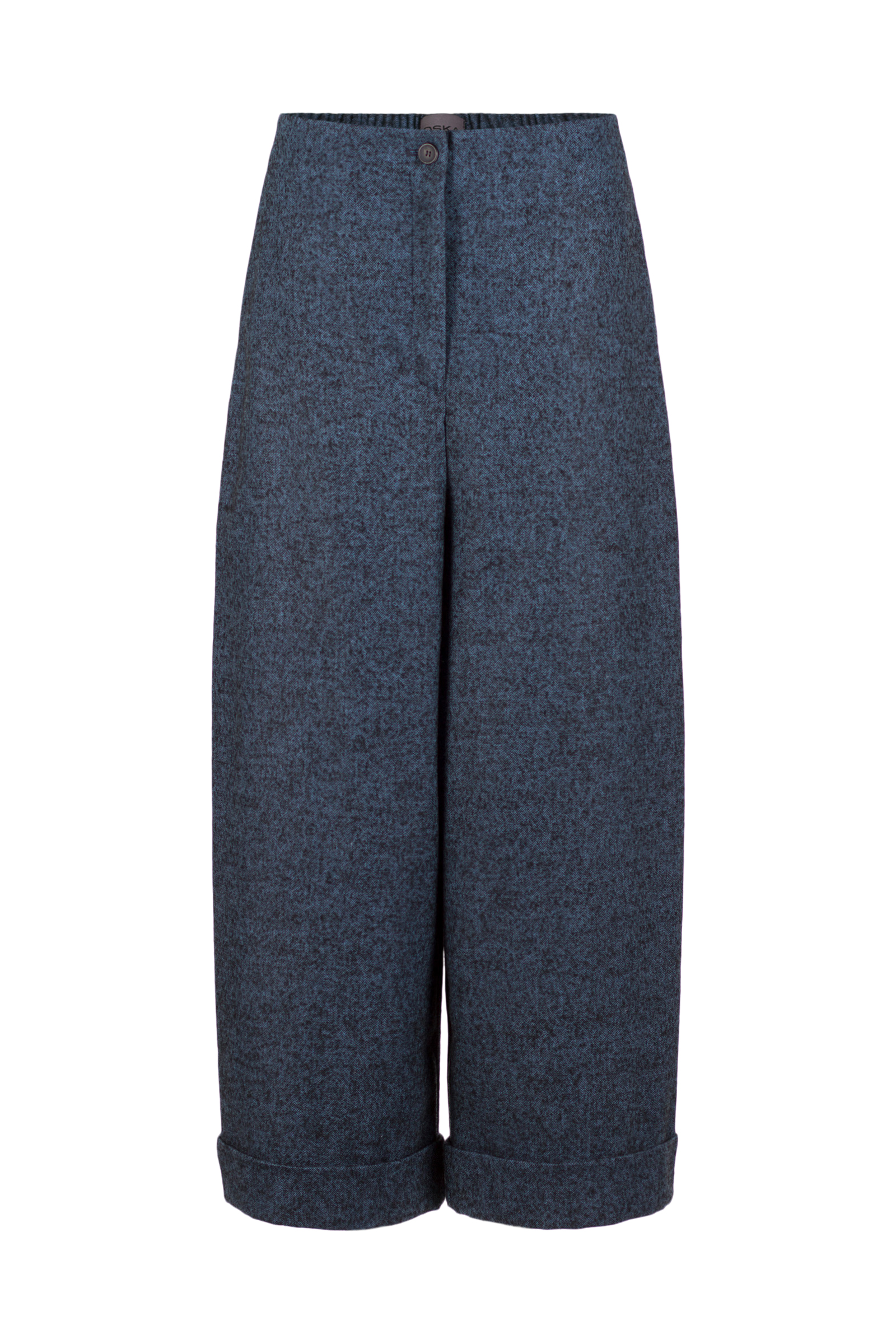 Trousers 520 Blue Flannel herringbone in wool blend