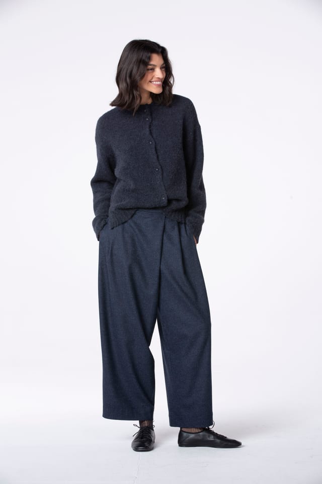 Trousers 522 - Wool blend with ECOVERO™ viscose - 490NAVY - 10250710074
