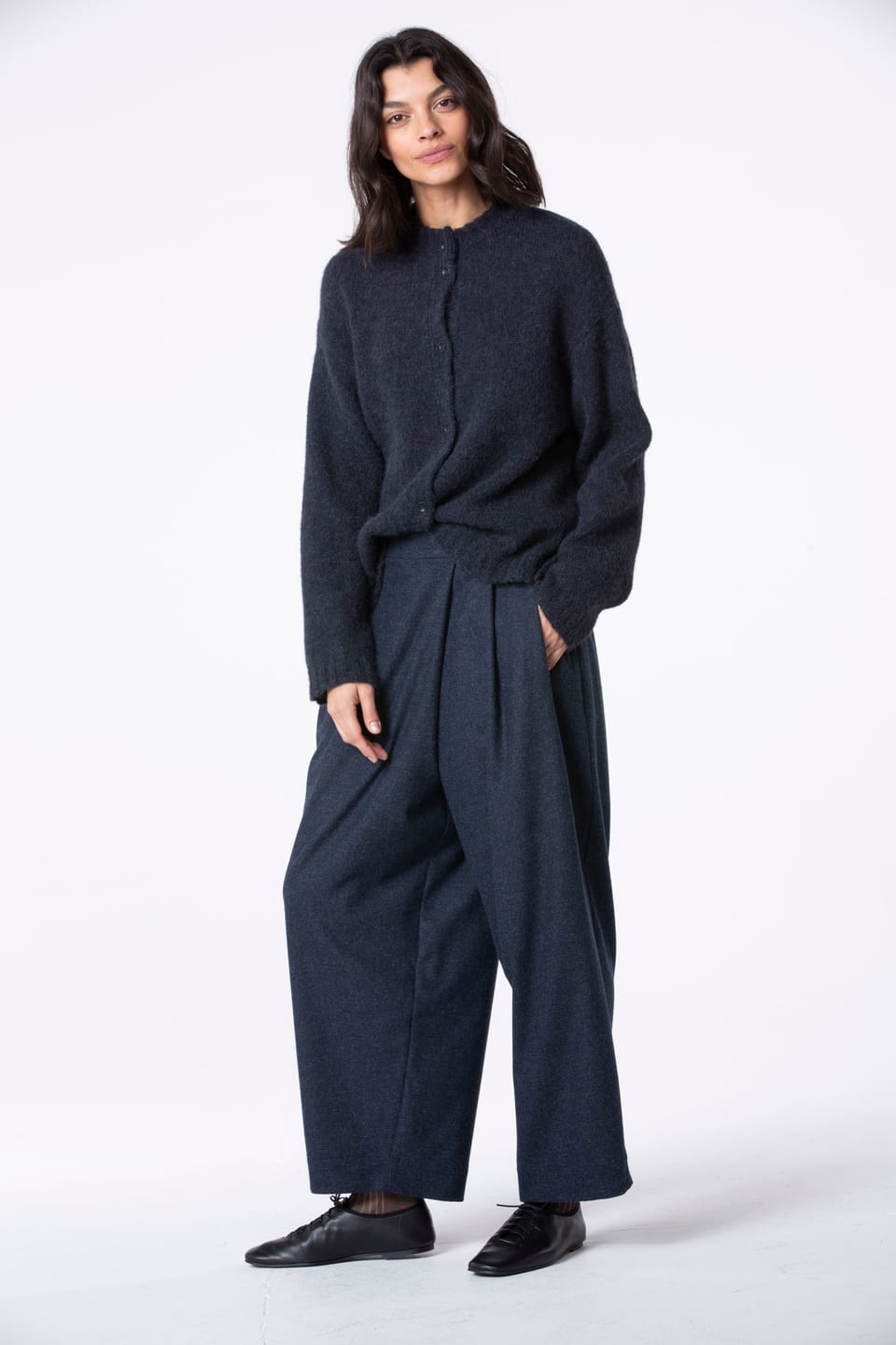 Trousers 522 - Wool blend with ECOVERO™ viscose - 490NAVY - 10250710074