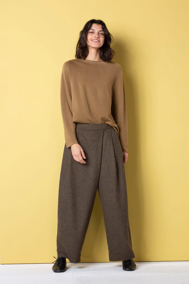 Broek 522 - Wol mix met ECOVERO™ viscose - 760TOBACCO - 10250710074
