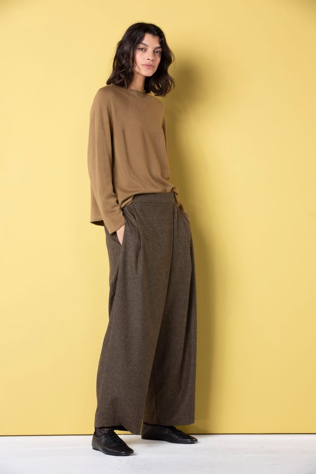 Broek 522 - Wol mix met ECOVERO™ viscose - 760TOBACCO - 10250710074
