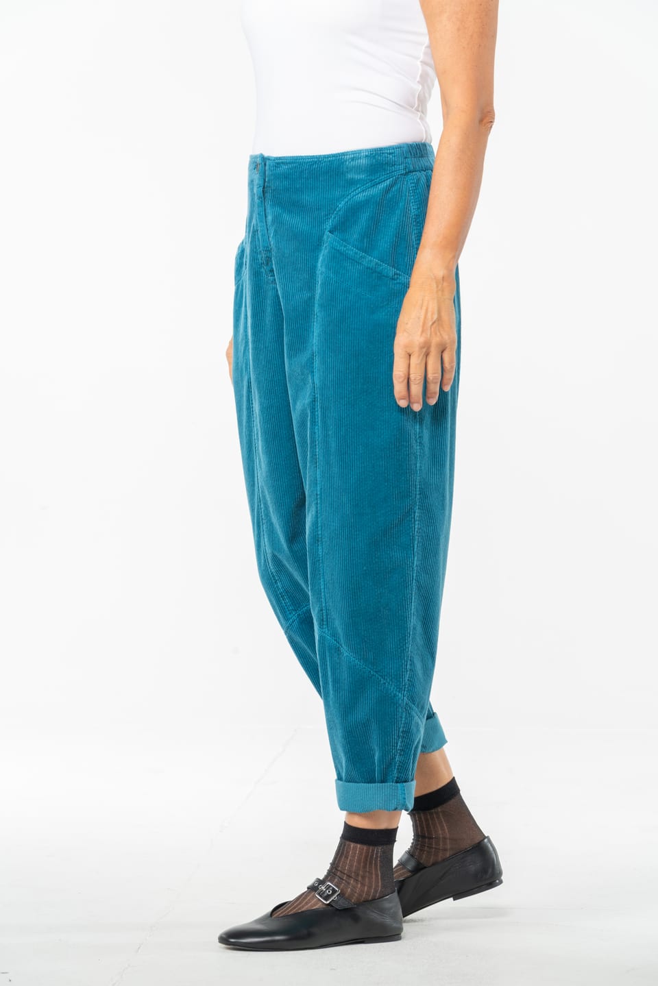 Trousers 523 - Pure cotton corduroy - 542NIAGARA - 10250710075