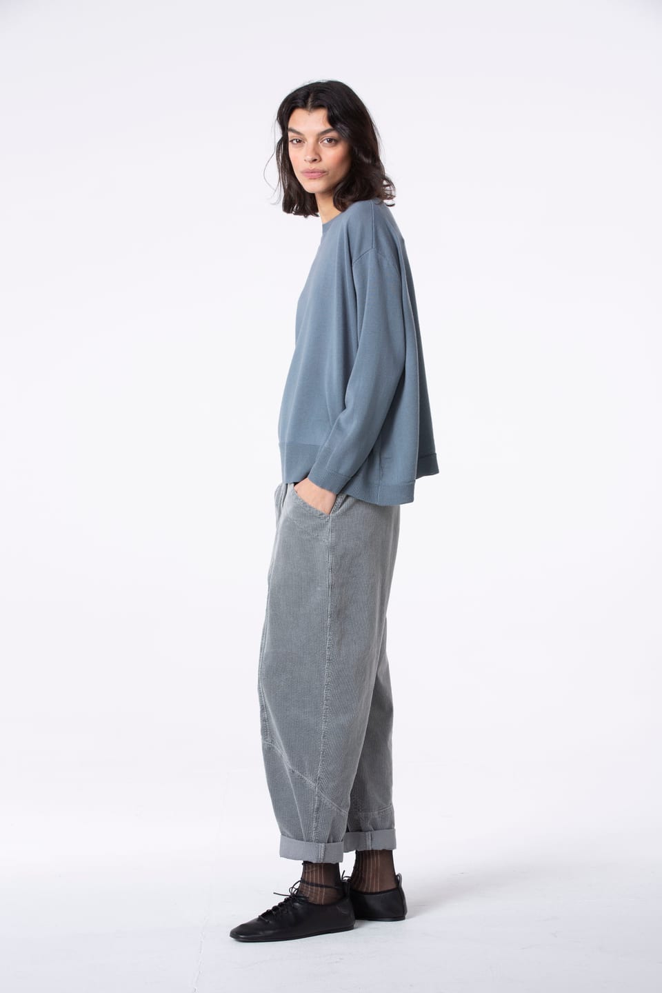 Trousers 523 - Pure cotton corduroy - 942MOUSE - 10250710075