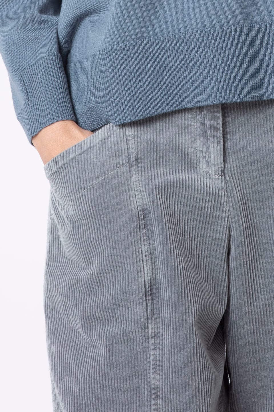 Trousers 523 - Pure cotton corduroy - 942MOUSE - 10250710075