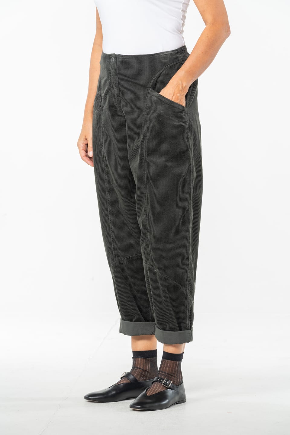 Trousers 523 - Pure cotton corduroy - 980SEPIA - 10250710075