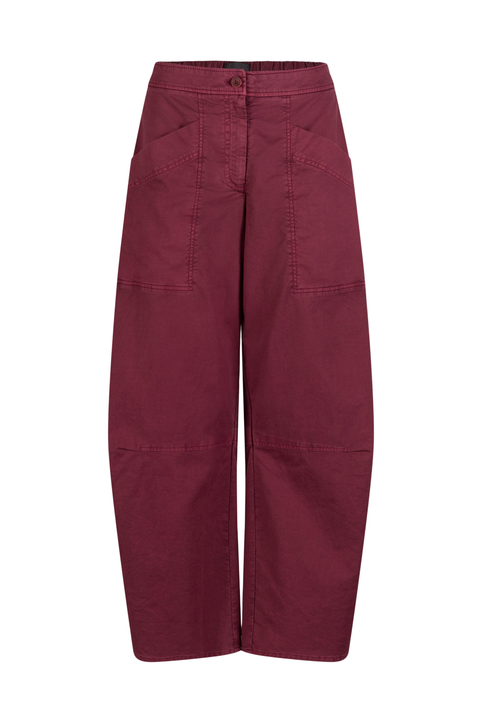 Trousers 524 Red Cotton dobby stretch
