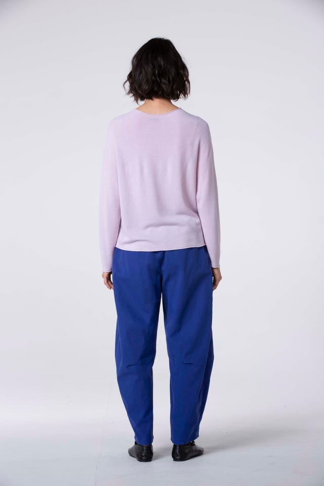 Trousers 524 - Cotton dobby stretch - 462CLEMATIS - 10250710076