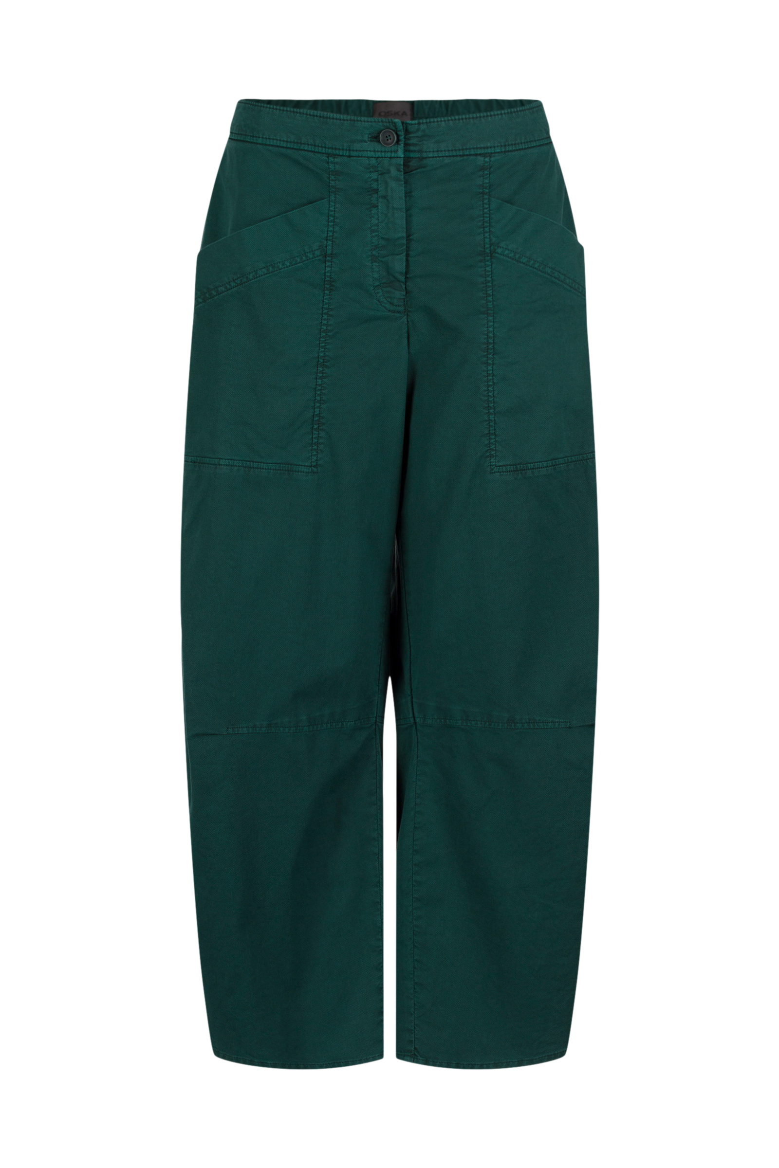Trousers 524 Green Cotton dobby stretch