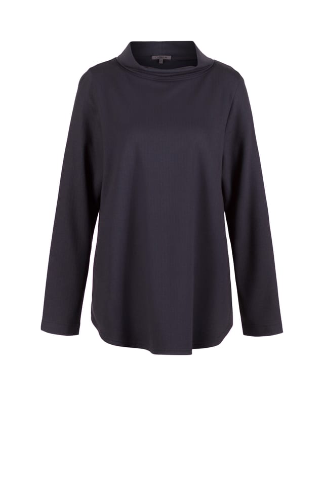 Pullover 524 - Fischgrat Jaquard-Jersey in Viskosemischung - 490NAVY - 10250710080