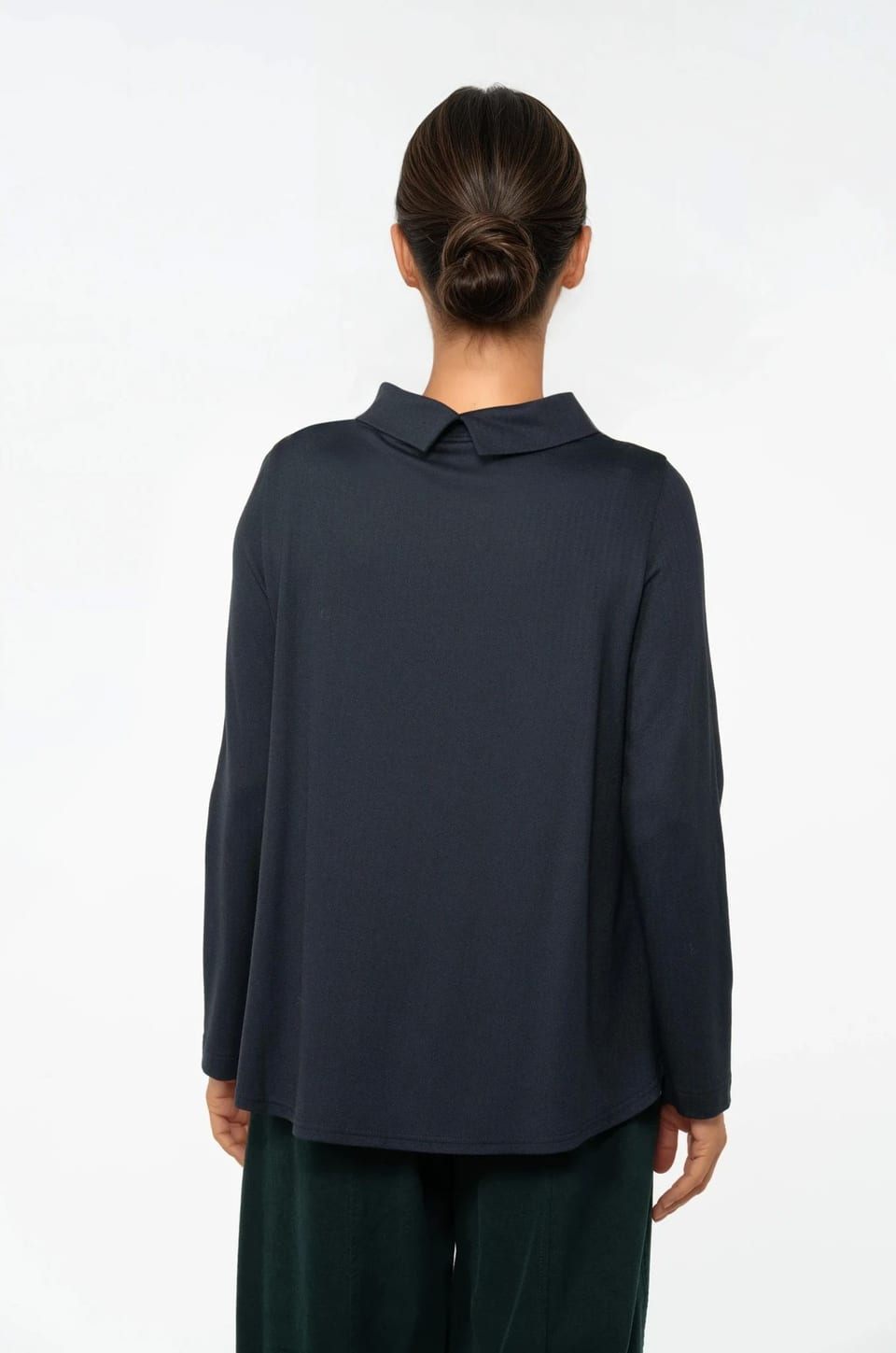 Pullover 524 - Jaquard jersey met visgraatmotief - 490NAVY - 10250710080