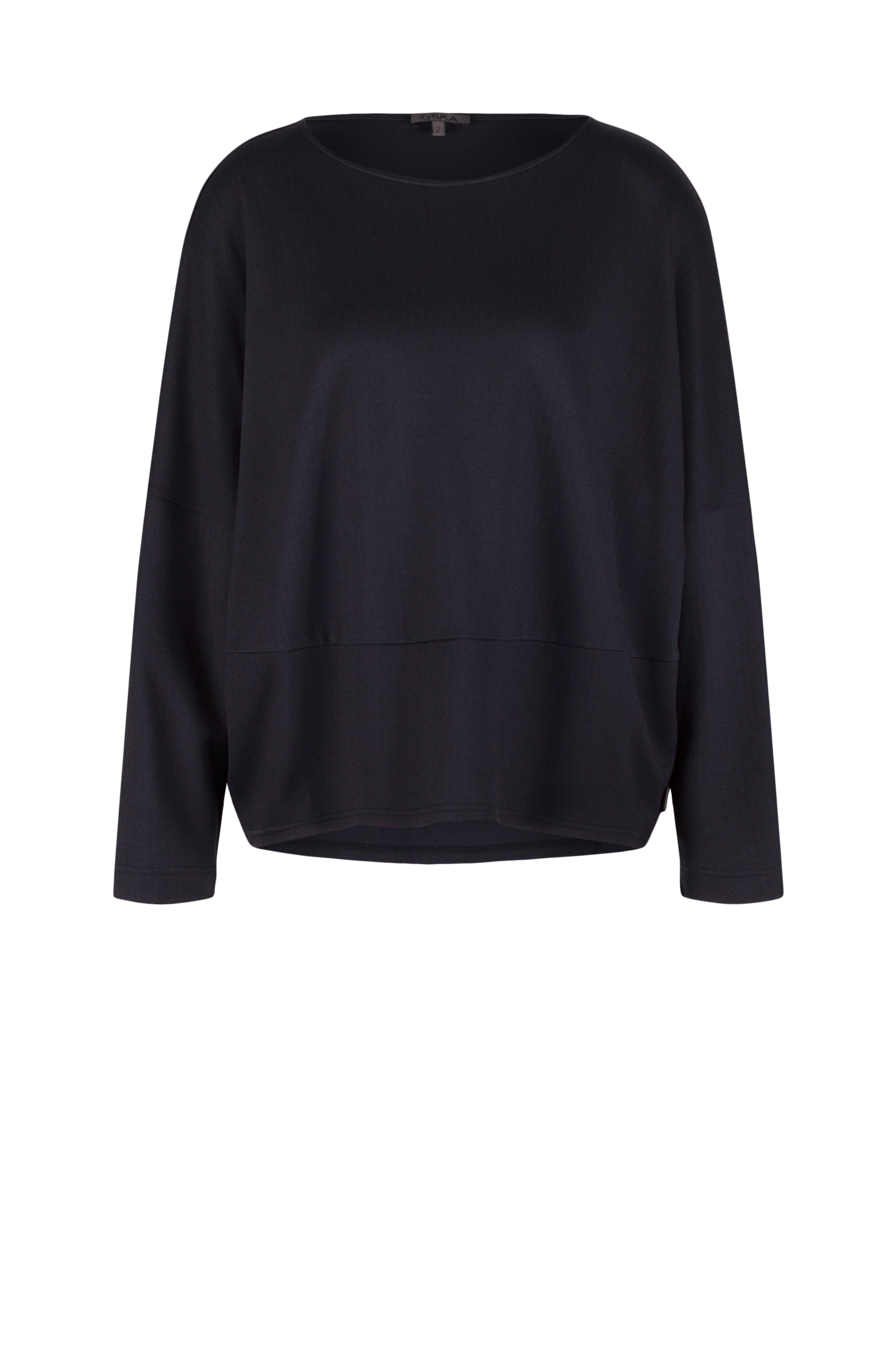 Pullover 526 Blue Herringbone jaquard jersey in viscose blend