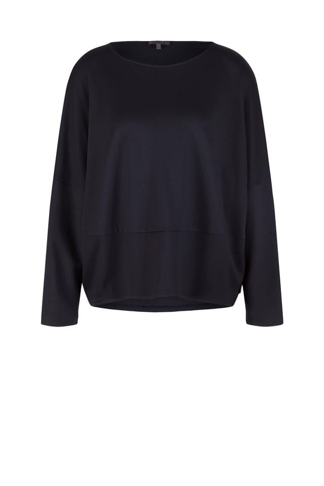 Pullover 526 - Herringbone jaquard jersey in viscose blend - 490NAVY - 10250710086