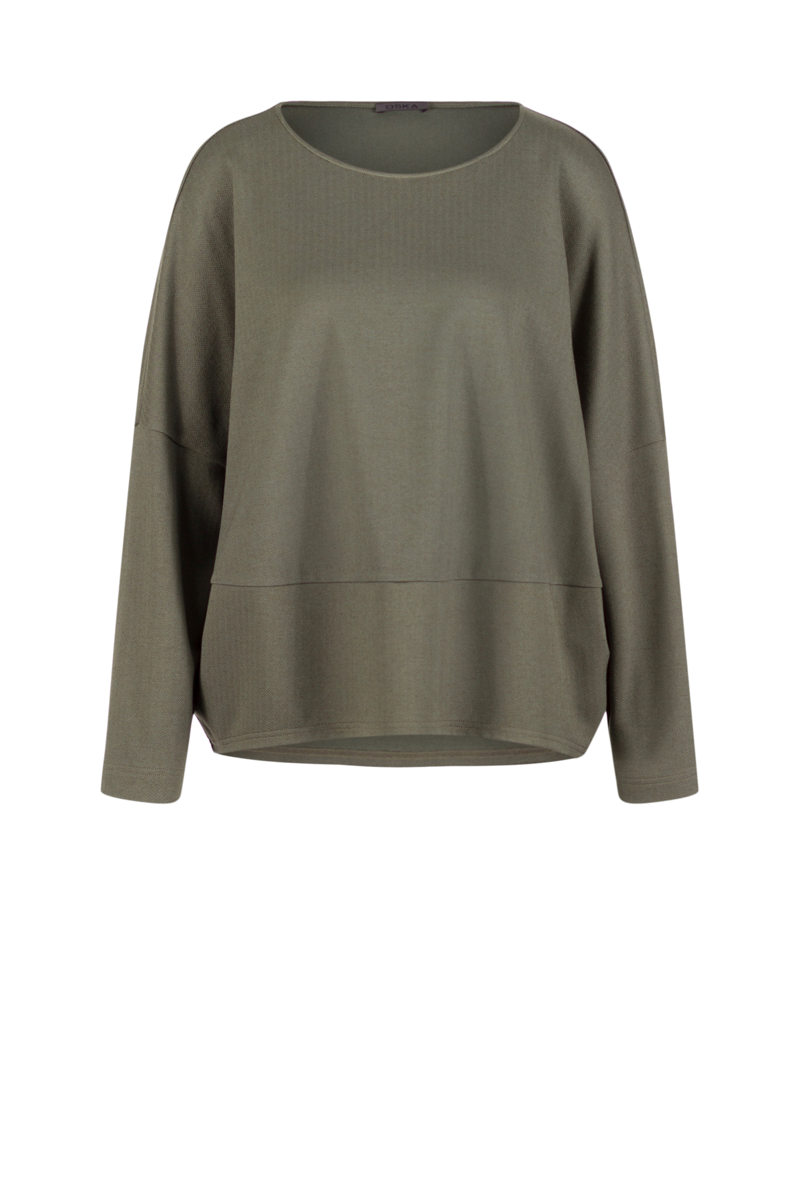 Pullover 526 Green Herringbone jaquard jersey in viscose blend