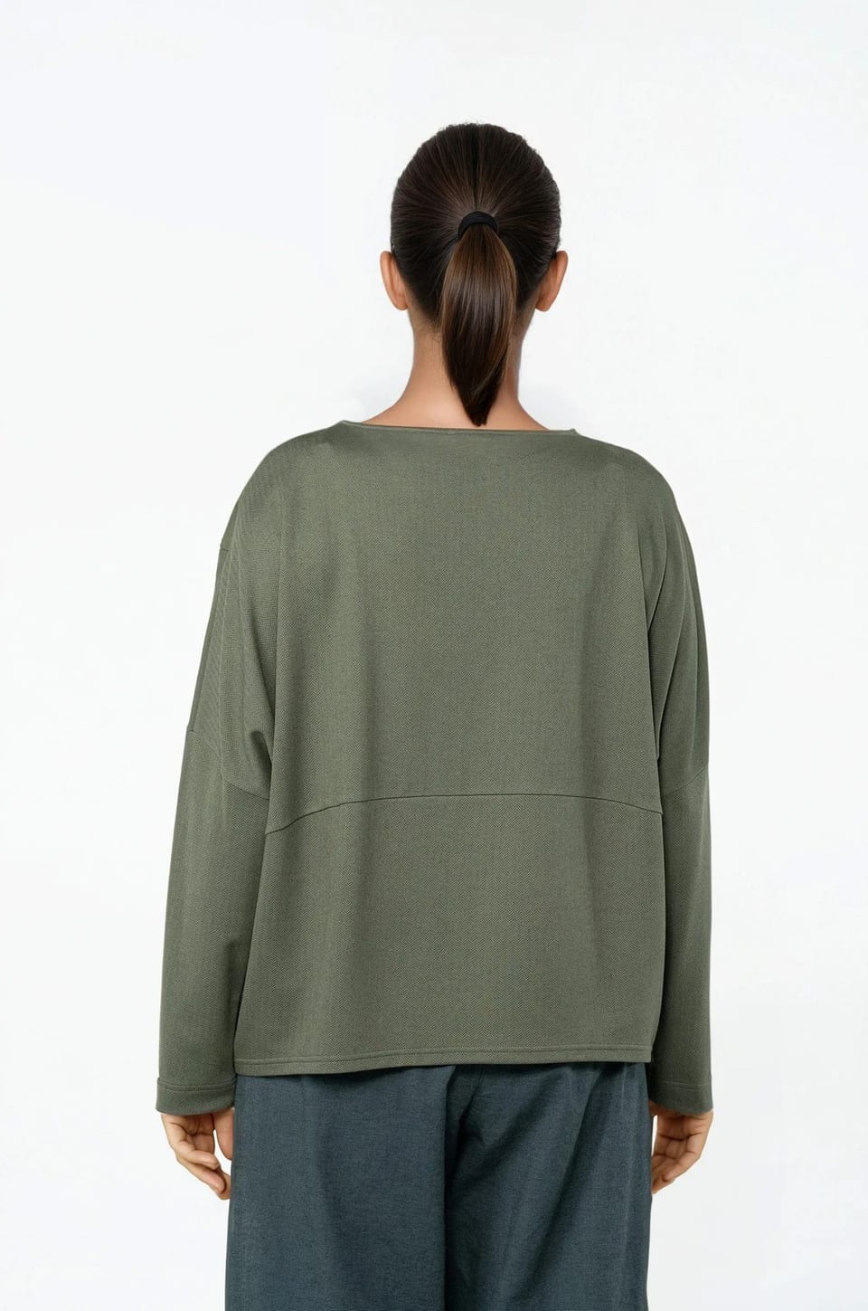 Pullover 526 - Herringbone jaquard jersey in viscose blend - 640THISTLE - 10250710086