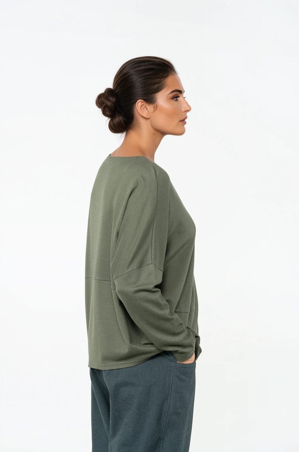 Pullover 526 - Herringbone jaquard jersey in viscose blend - 640THISTLE - 10250710086