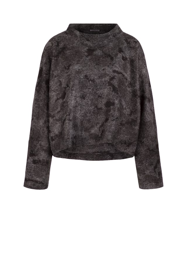 Pullover 527 - Jacquard Jersey in virgin wool blend - 990BLACK - 10250710087