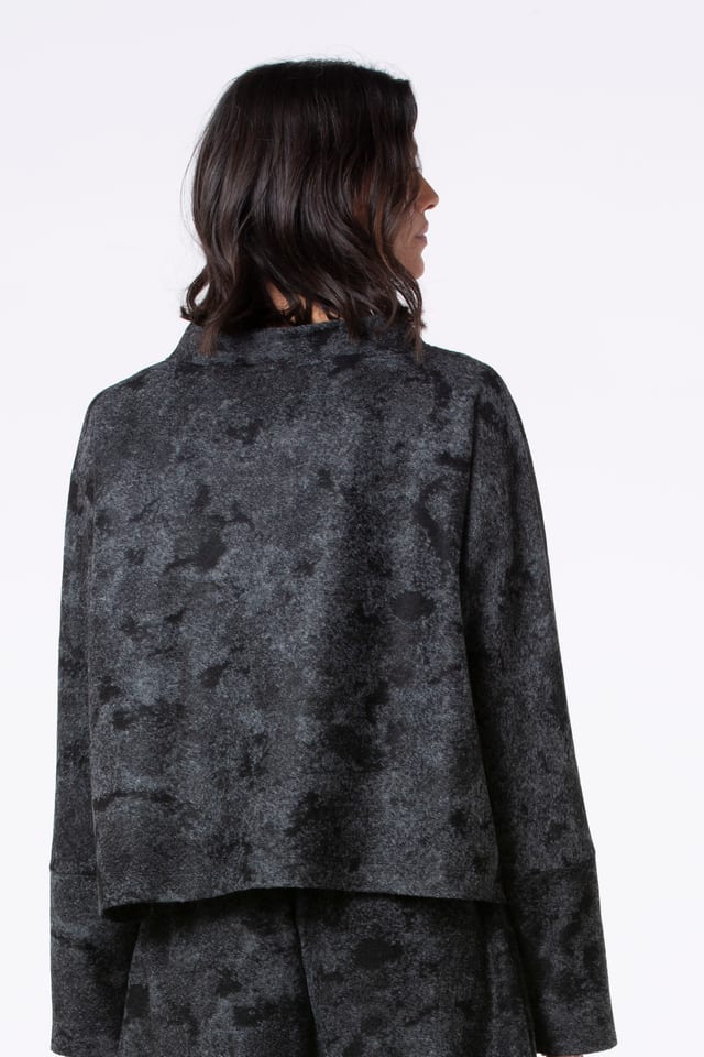 Pullover 527 - Jacquard Jersey in virgin wool blend - 990BLACK - 10250710087