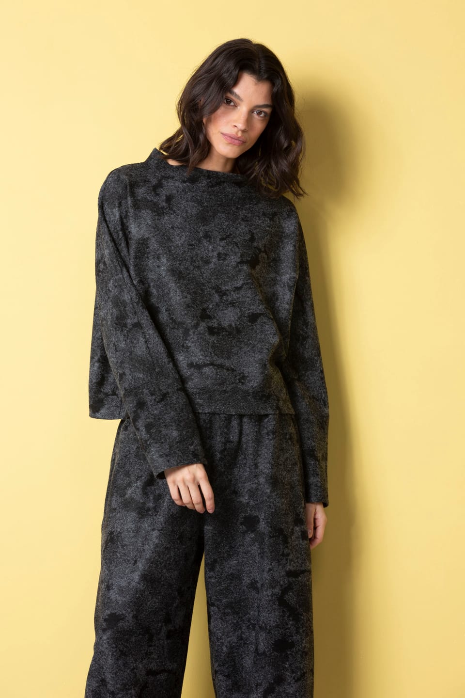 Pullover 527 - Jacquard Jersey in virgin wool blend - 990BLACK - 10250710087