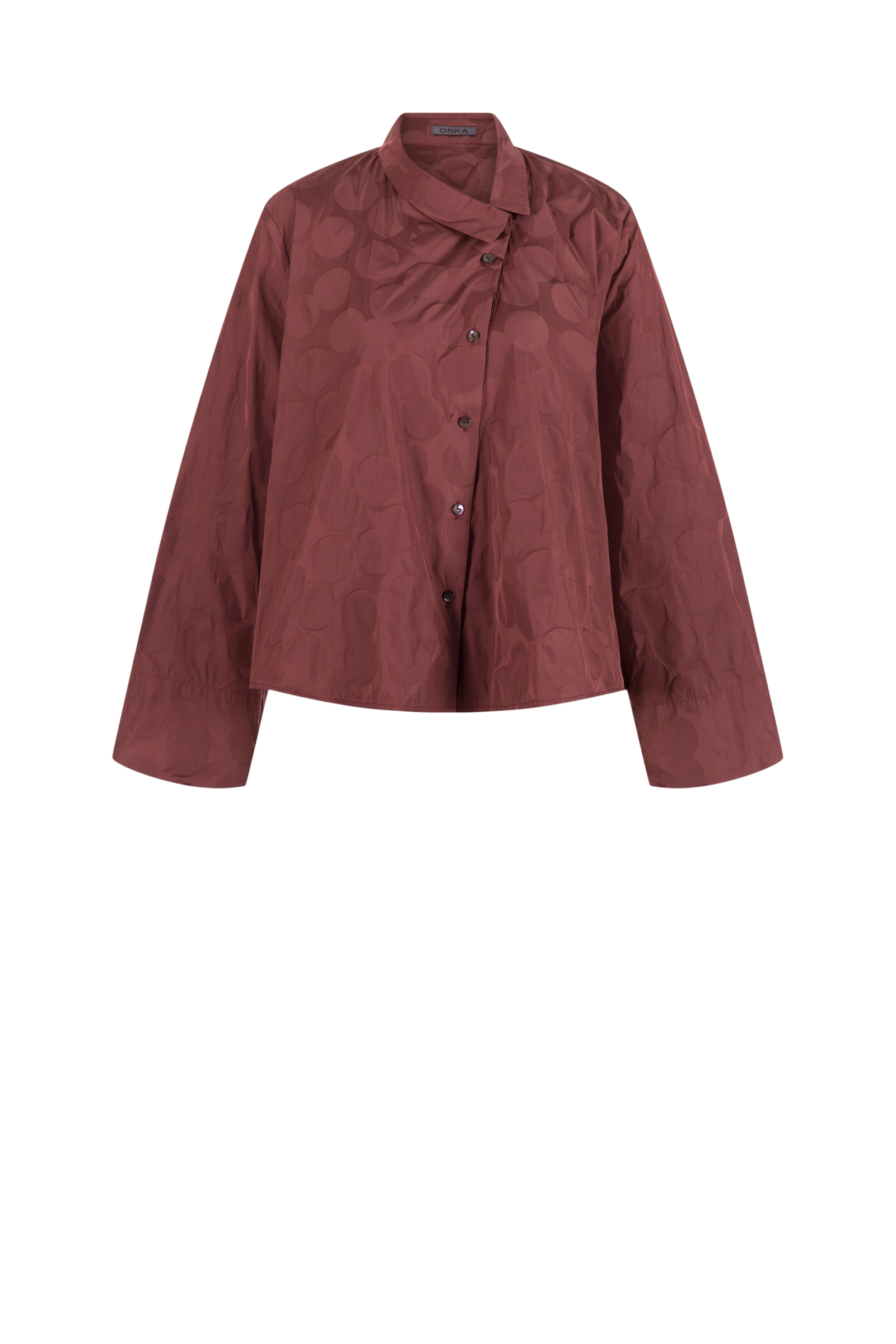 Blouse 516 Brown Recycled taffeta dot jacquard