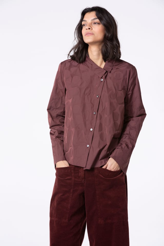 Bluse 516 - Punkte-Jacquard aus Recyceltem Taft - 270TERRA - 10250710088