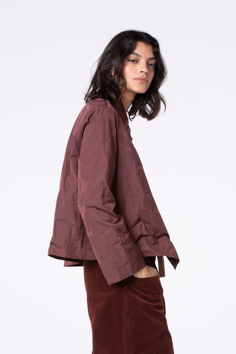 Bluse 516 - Punkte-Jacquard aus Recyceltem Taft - 270TERRA - 10250710088