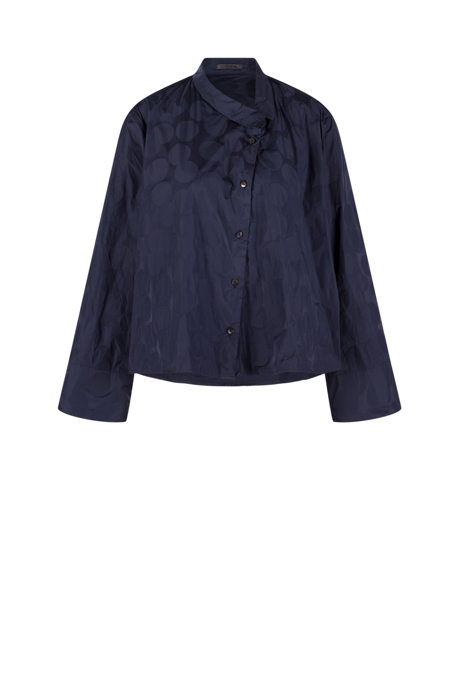 Blouse 516 Blue Recycled taffeta dot jacquard