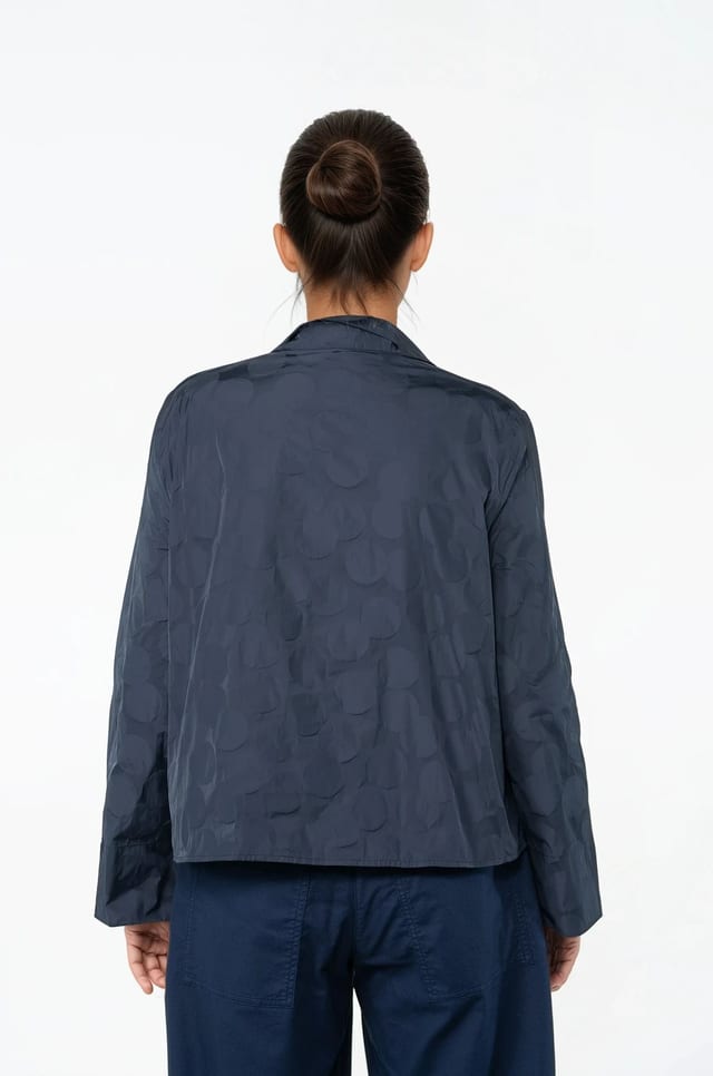 Blouse 516 - Recycled taffeta dot jacquard - 480MIDNIGHT - 10250710088