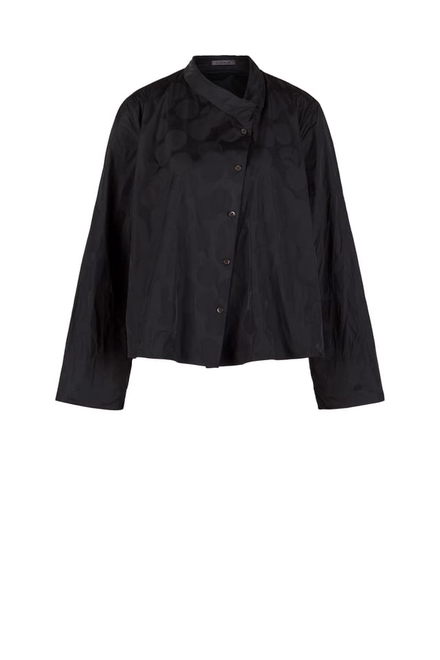 Blouse 516 - Recycled taffeta dot jacquard - 990BLACK - 10250710088