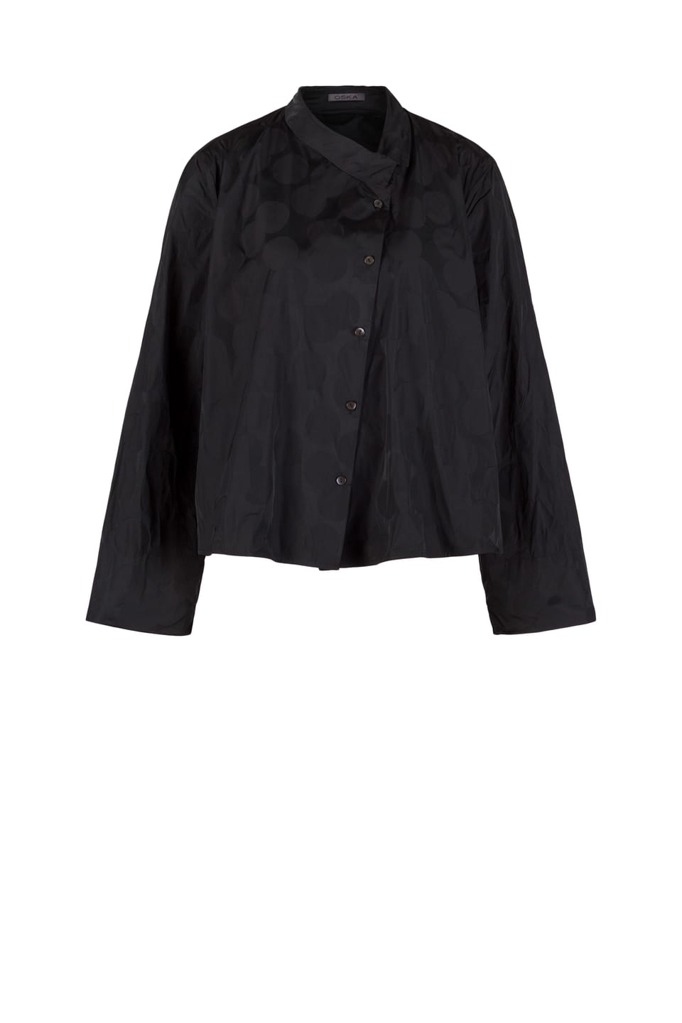 Bluse 516 - Punkte-Jacquard aus Recyceltem Taft - 990BLACK - 10250710088