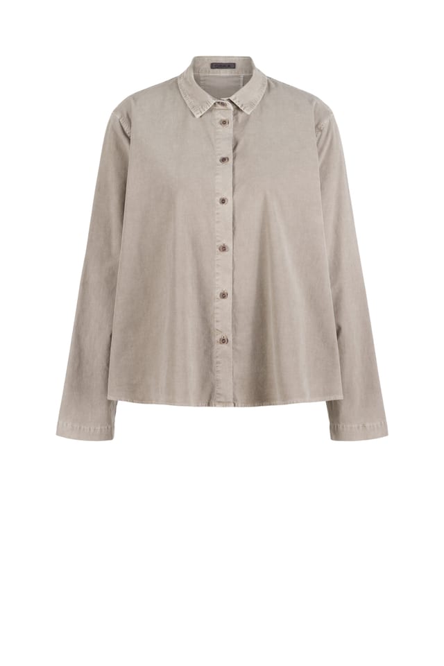 Bluse 517 - Elastischer Baumwoll-Feincord - 122ECRU - 10250710089